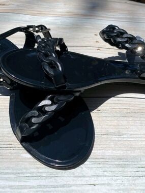 Givenchy Black Chain Strap Sandals